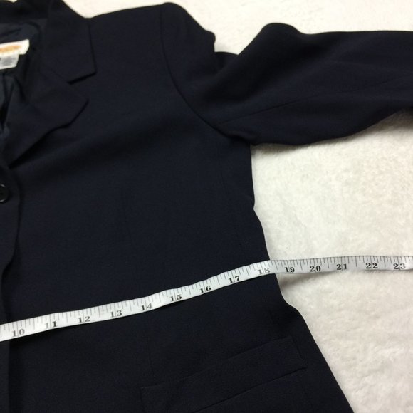 Vintage Talbots Blazer Suit Jacket Sizes 10 Womans Petite Navy Blue Long Sleeve - Picture 9 of 15
